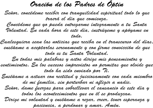 Oración de los Padres de Óptin